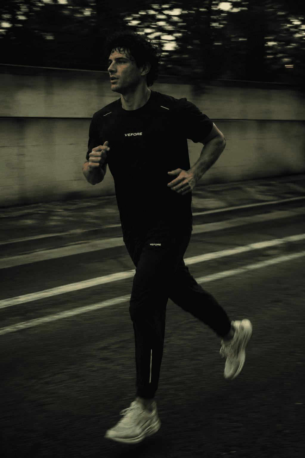 Motion Reflective Tee — worn, running